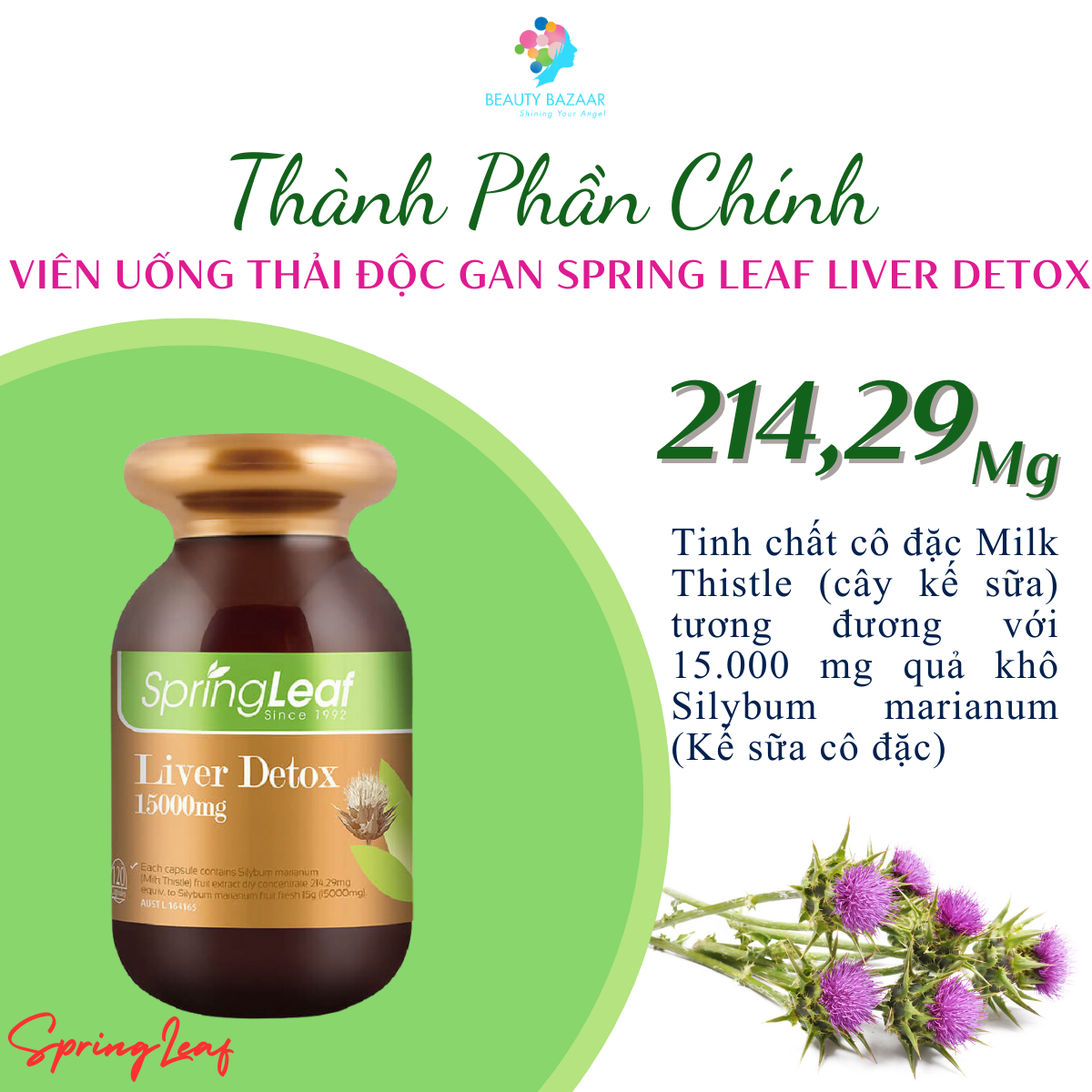 Viên uống thải độc gan Spring Leaf Liver Detox