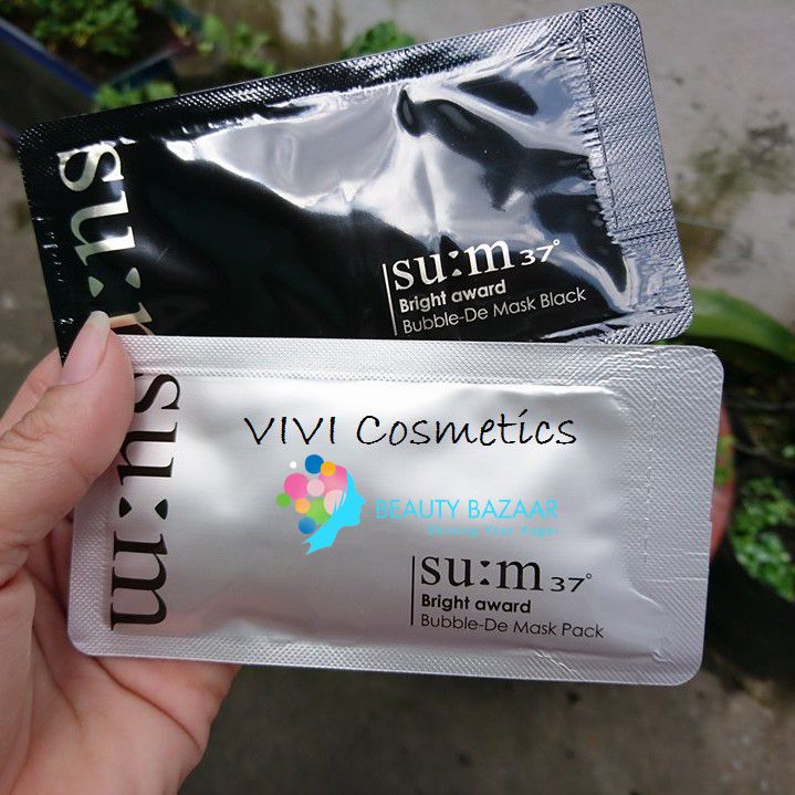 Sample Mặt Nạ Sủi Bọt Thải Độc Su:m37 Bright Award Bubble-De Mask Pack (Trắng/ Đen)