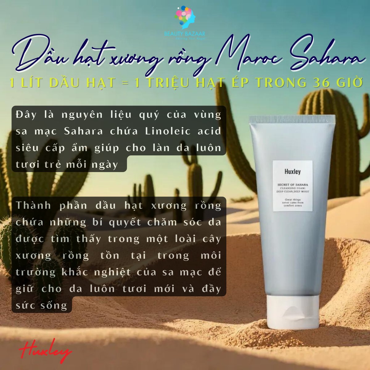 Sữa Rửa Mặt dành cho Da Dầu Tạo Bọt Sạch Sâu Huxley Cleansing Foam Chính hãng Hàn Quốc 100ml