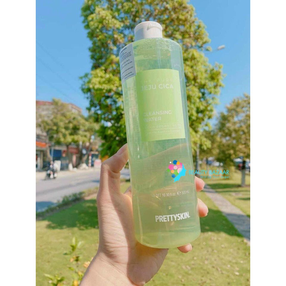 Tẩy Trang Rau Má Dịu Nhẹ PrettySkin The Pure Jeju Cica Cleansing Water 500ml