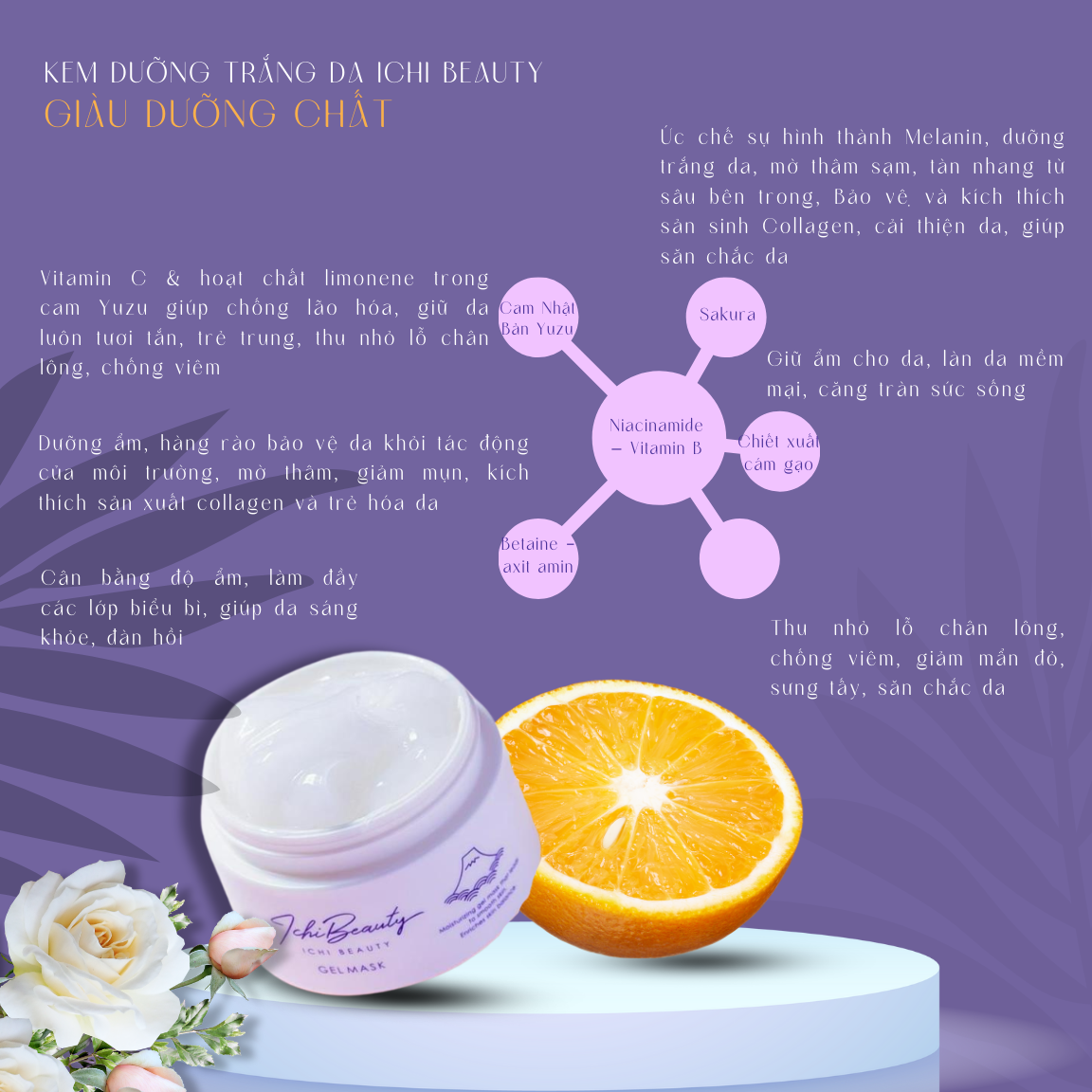 Kem dưỡng trắng da Ichi Beauty Gel Mask 40ml