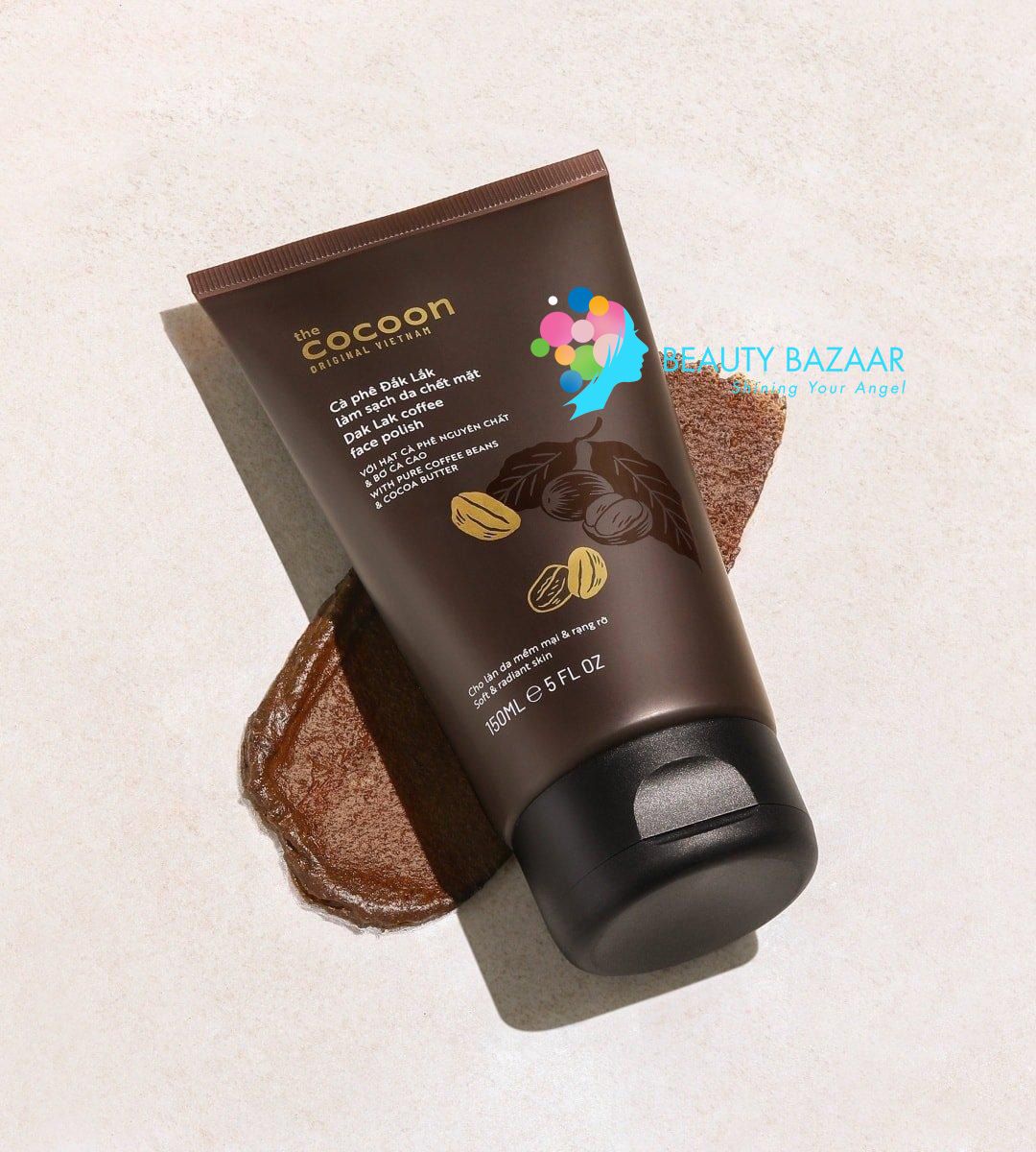 Tẩy tế bào chết sáng da chiết xuất cà phê Cocoon Dak Lak Coffee Face Polish 150ml