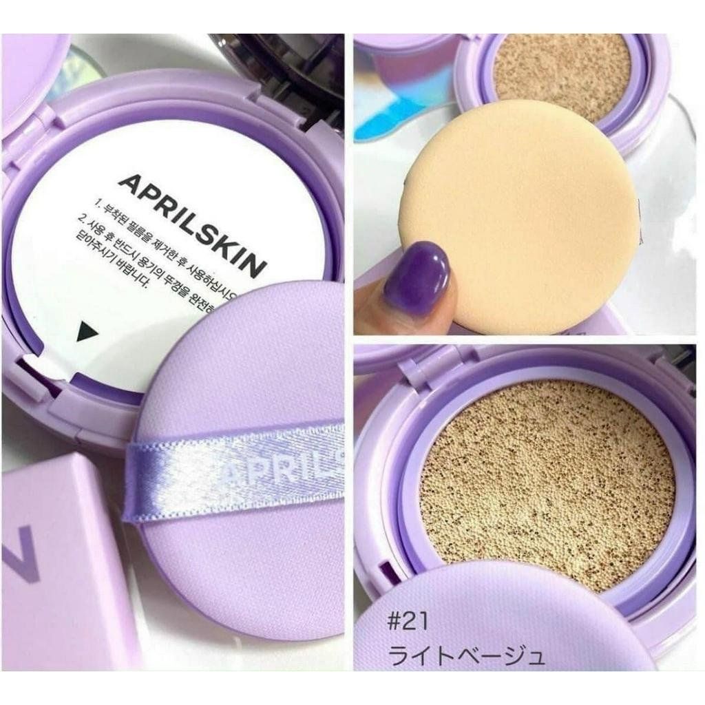 Phấn nước Che Phủ Tốt, Không Dính Lớp Khẩu Trang April Skin Ultra Slim Cushion 15g