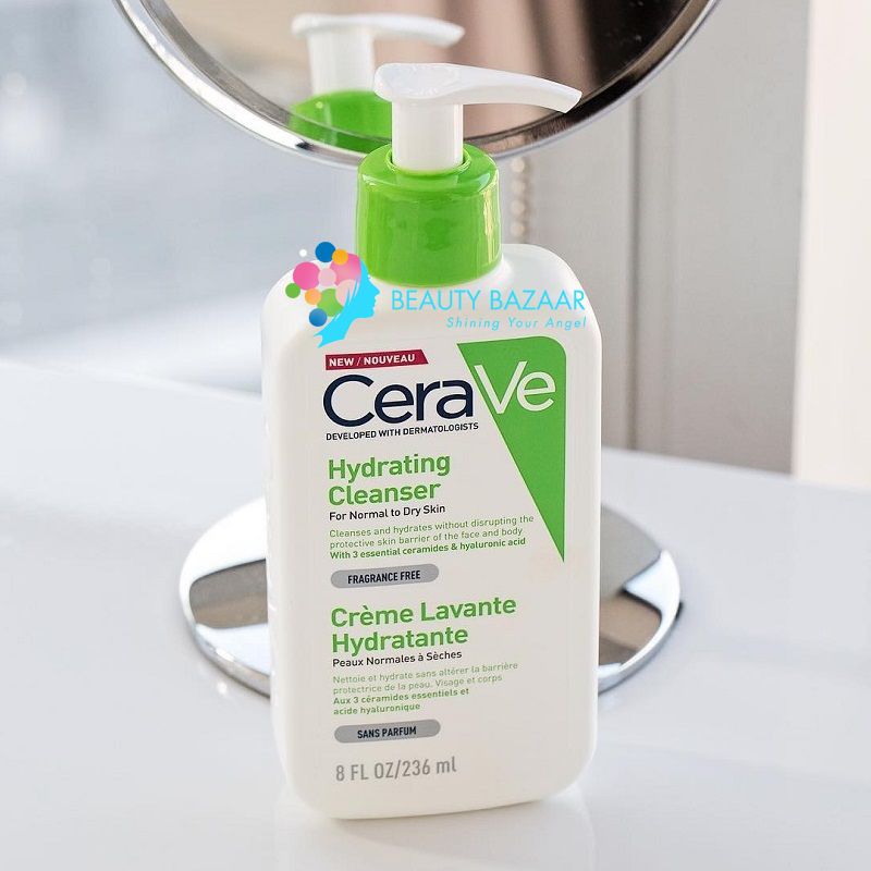 Sữa Rửa Mặt Sạch Sâu Dành Cho Da Khô CeraVe Hydrating Facial Cleanser (bản Pháp) 236ml