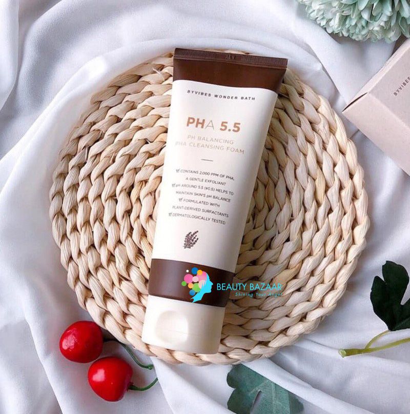 Sữa rửa mặt tạo bọt Byvibes Wonder Bath PHA 5.5 PH Balancing PHA Cleansing Foam 130ml