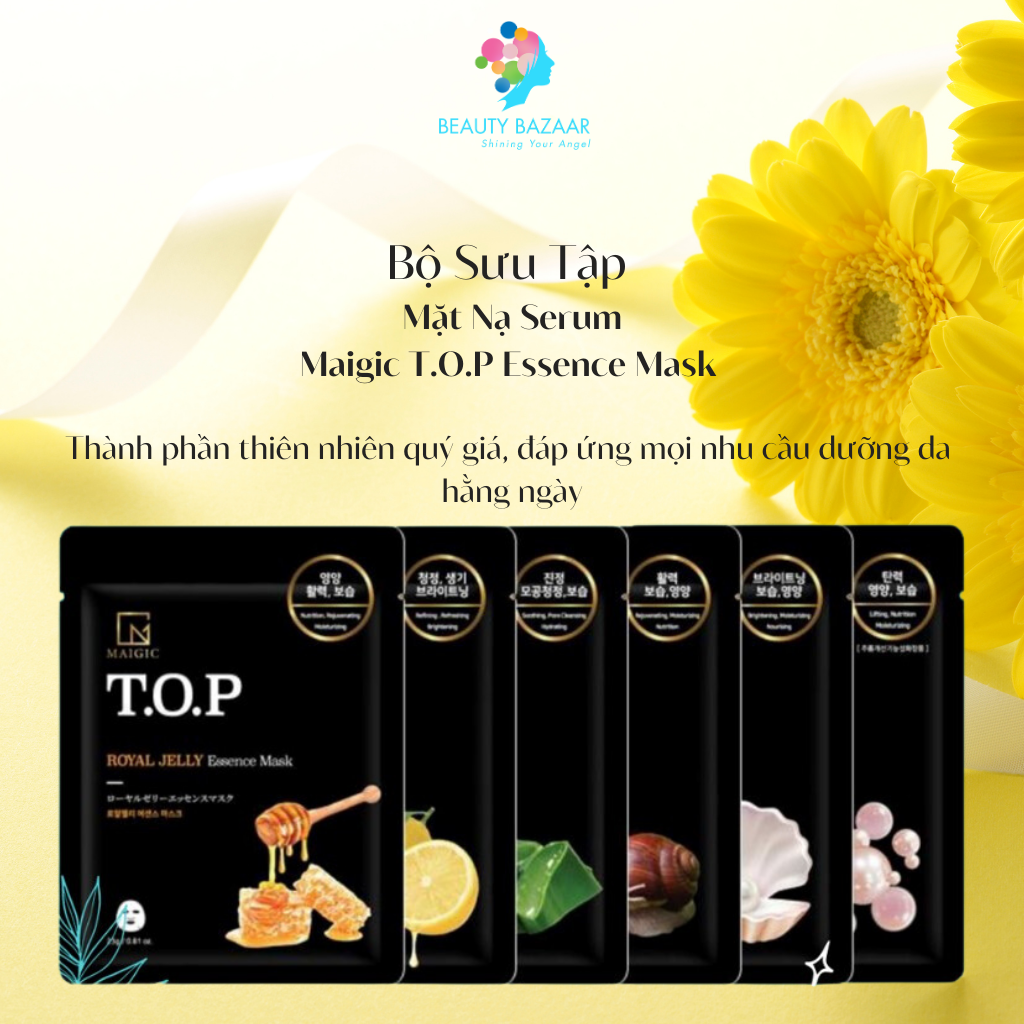 Mặt nạ giấy dưỡng ẩm, trắng da, phục hồi da Maigic T.O.P Essence Mask - Hàn Quốc