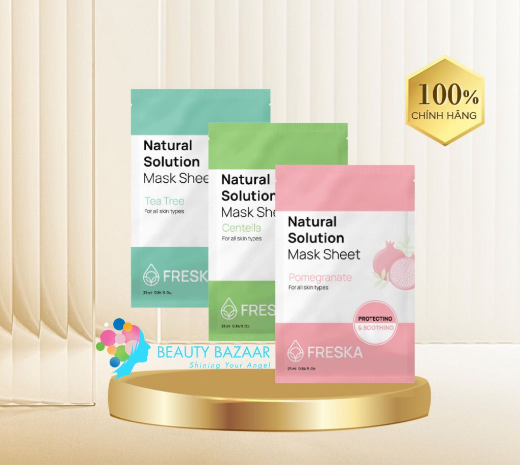 Mặt Nạ Giấy Dưỡng ẩm Sáng Da Freska Natural Solution Mask Sheet 25ml (1 miếng)