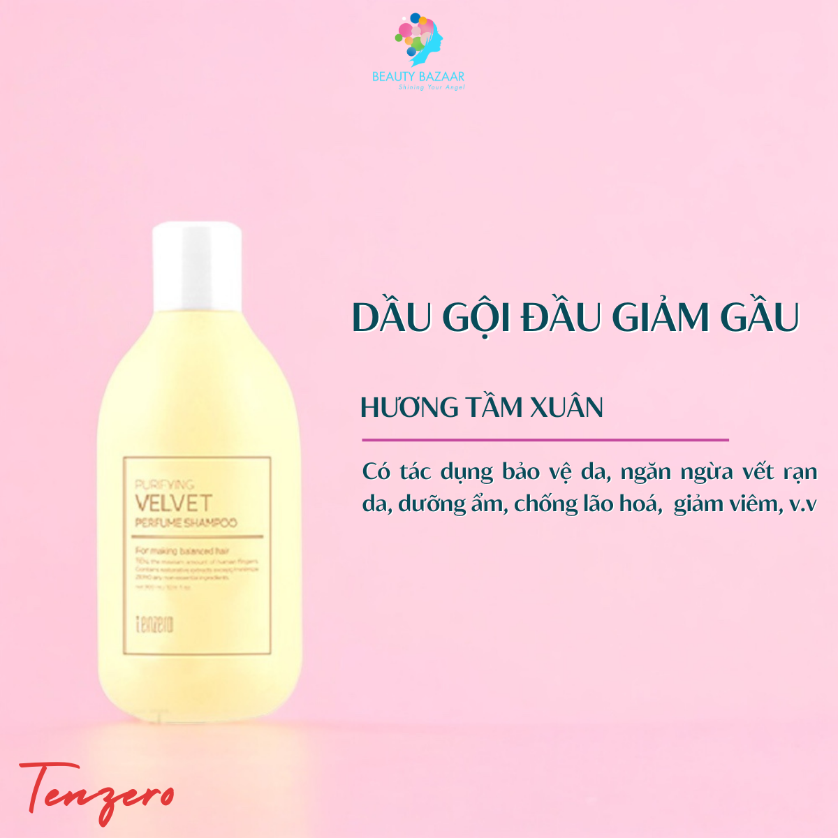 Dầu gội đầu chống gàu giảm nấm Tenzero Hàn Quốc 300ml