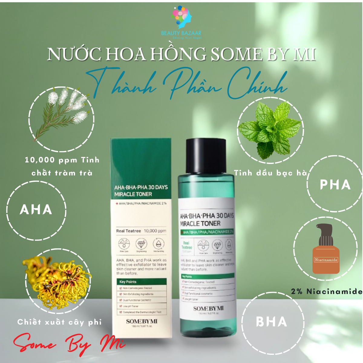 Nước Hoa Hồng Trị Mụn 30 Ngày Some By Mi AHA BHA PHA 30 Days Miracle Toner 150ml