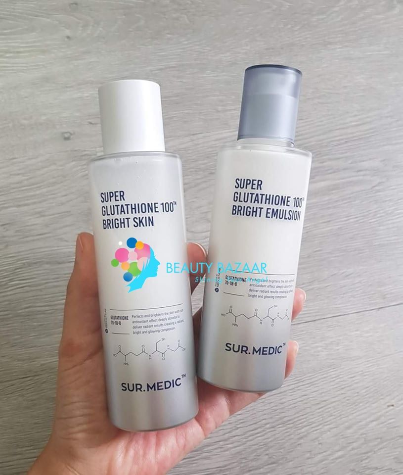 Nước hoa hồng dưỡng trắng da Sur.Medic Super Glutathione 100 Bright Skin 145ml