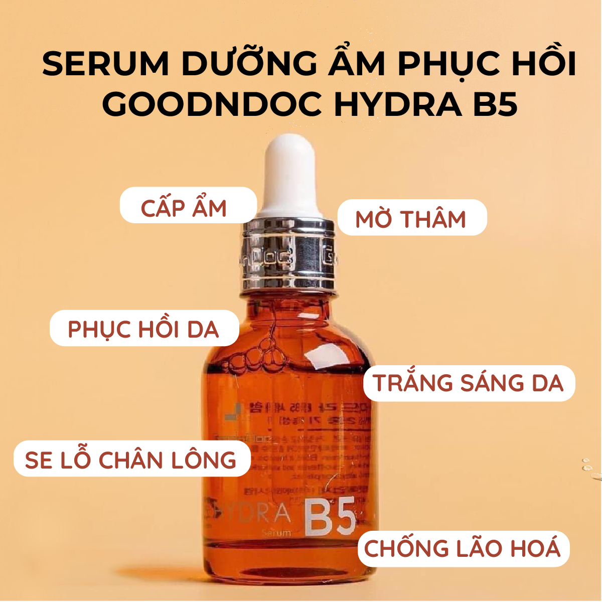 Combo Tinh Chất Vit C Dưỡng Sáng & B5 Dưỡng Ẩm GoodnDoc Vitamin C16,5 & Hydra B5 Serum - GDCB2