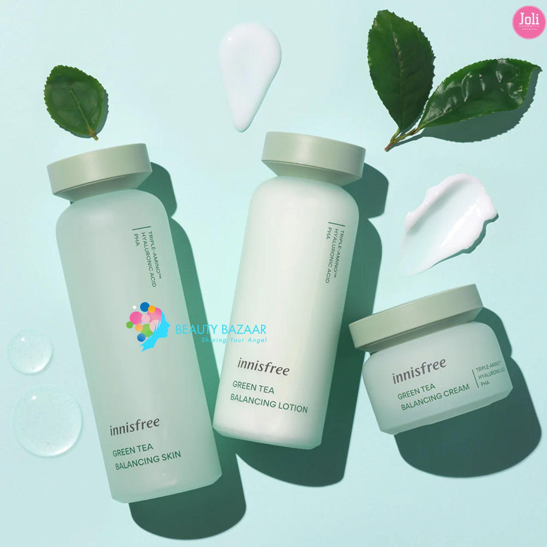 (Mẫu 2022) Nước Hoa Hồng Innisfree Green Tea Balancing Skin Triple Amino Hyaluronic Acid PHA 200ml