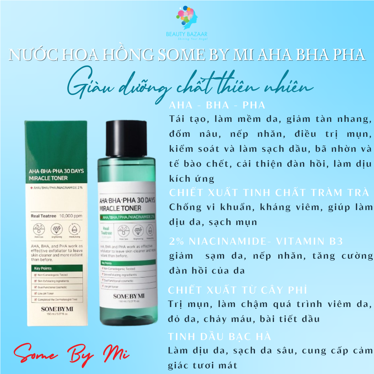 Nước Hoa Hồng Trị Mụn 30 Ngày Some By Mi AHA BHA PHA 30 Days Miracle Toner 150ml