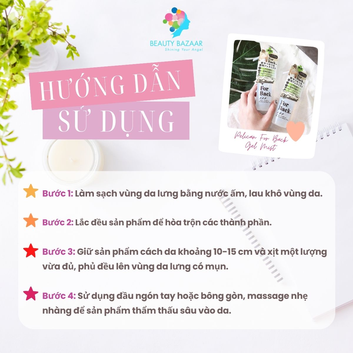 Xịt dưỡng da làm giảm mụn vùng lưng Pelican For Back Gel Mist dạng gel xịt thẩm thấu nhanh Nhật Bản 100ml