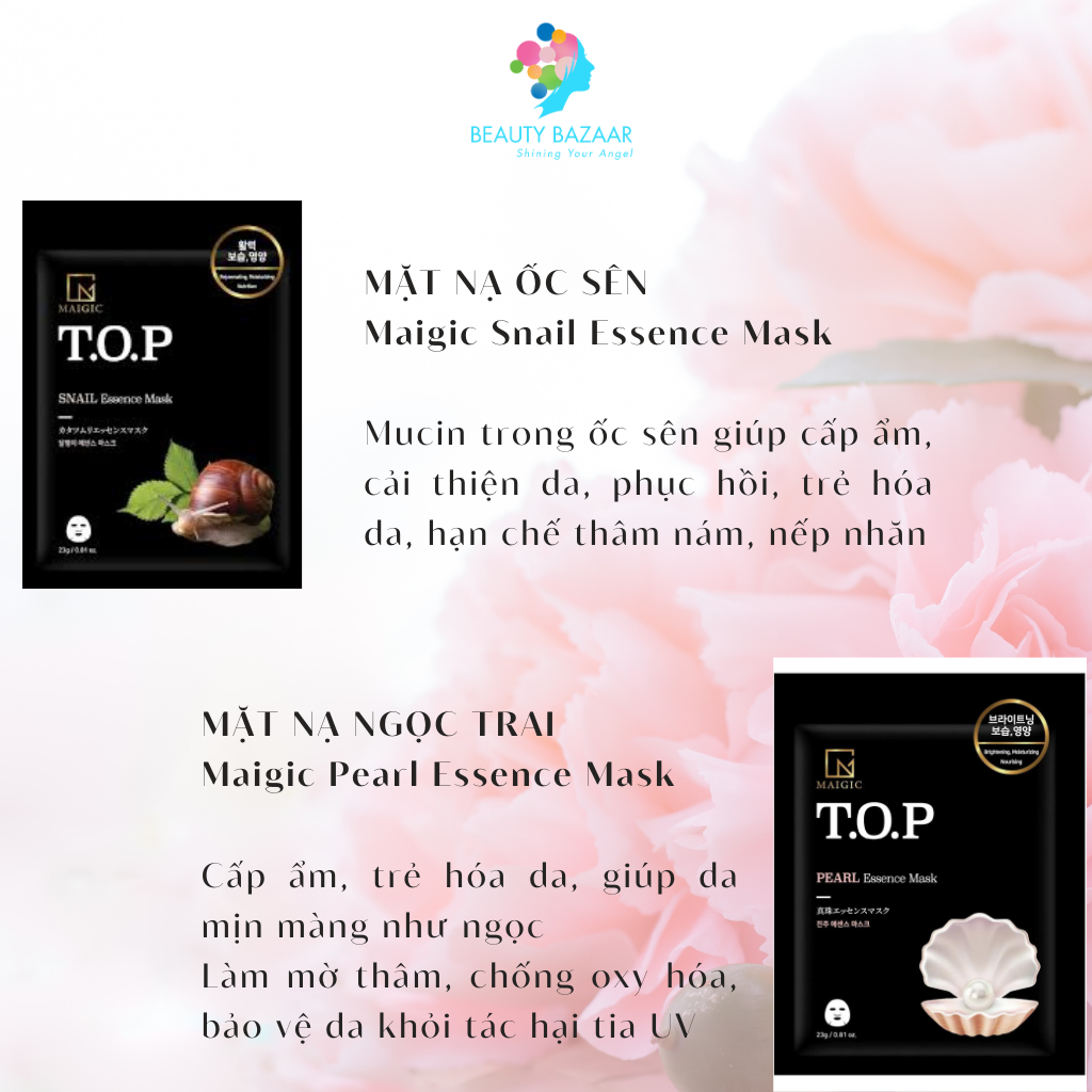 Mặt nạ giấy dưỡng ẩm, trắng da, phục hồi da Maigic T.O.P Essence Mask - Hàn Quốc
