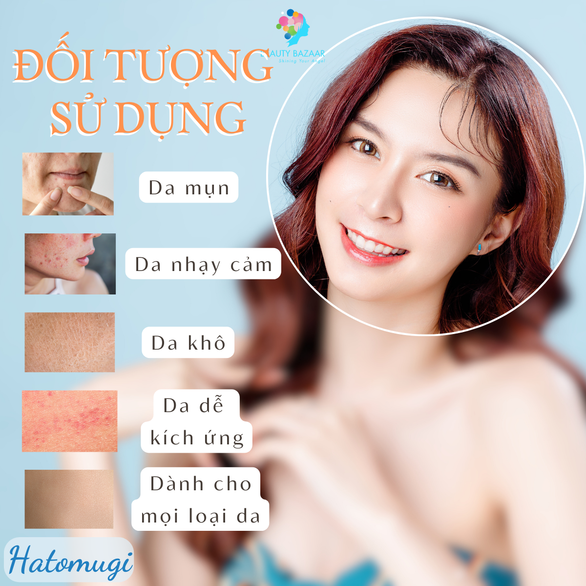 Nước tẩy trang chiết xuất ý dĩ trắng da cho da dầu mụn và da nhạy cảm Hatomugi Nhật Bản chính hãng - 500ml