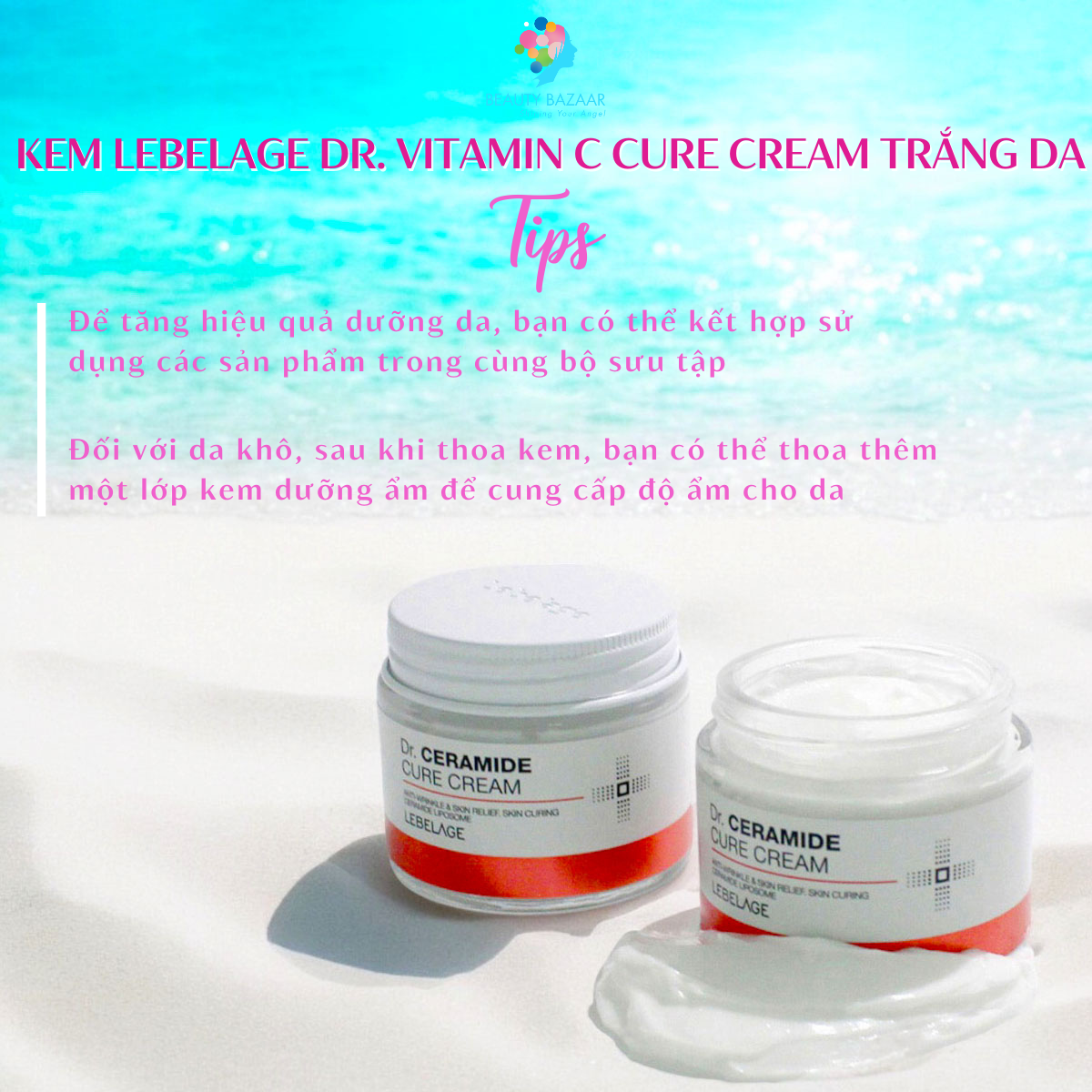 Kem Lebelage Dr. Ceramide Cure Cream Khoá Ẩm Bảo Vệ Phục Hồi Trắng Da Tái Tạo Da Trẻ Hoá Da 70ml