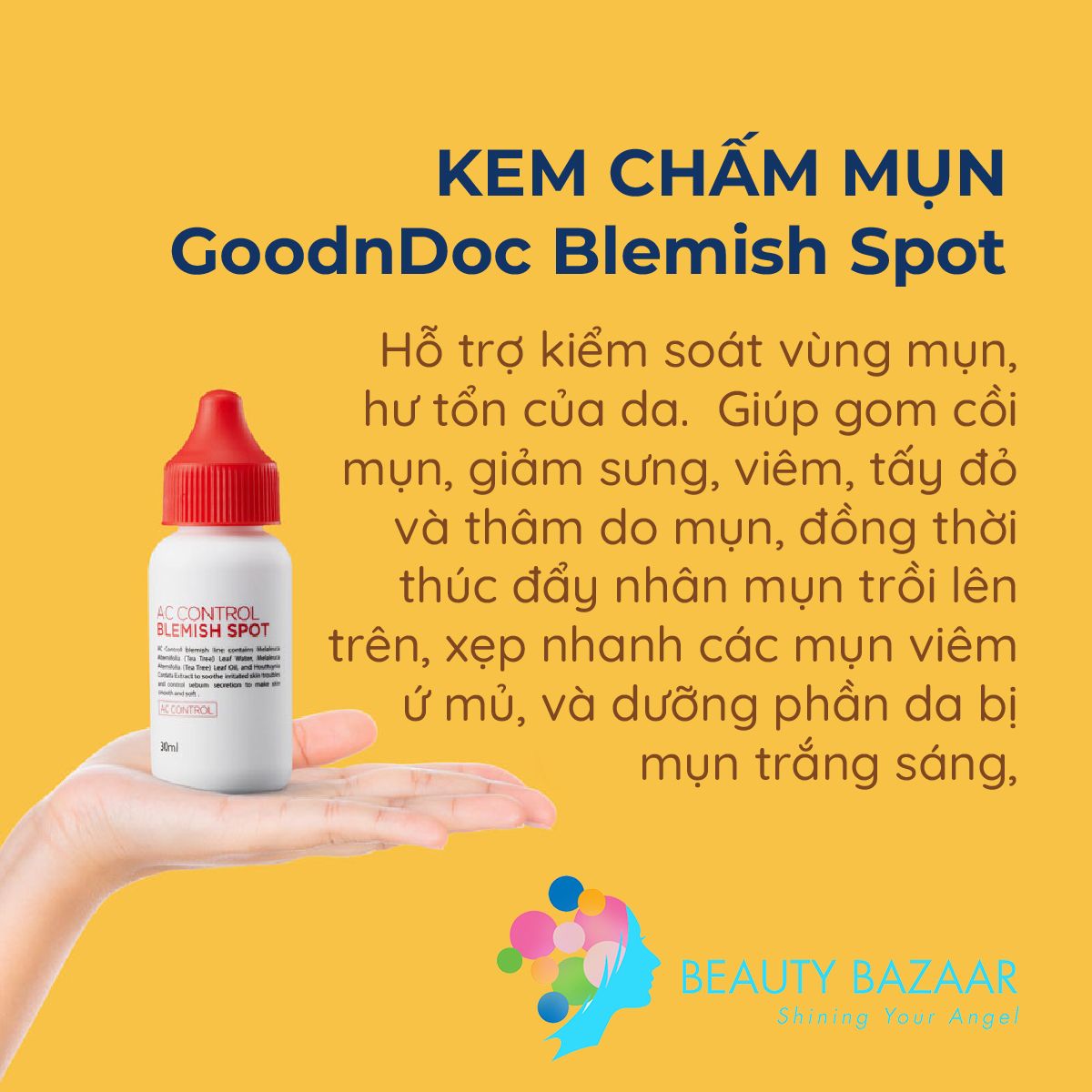 Combo Cho Da Mụn - Dung dịch ức chế mụn & Kem chấm mụn GoodnDoc AC Control Blemish Source & Spot - GDCB1 (1 đánh giá)