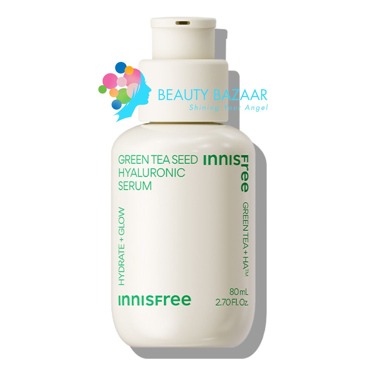 (Mẫu 2023) Tinh Chất Trà Xanh Cấp ẩm, Phục hồi da Innisfree Green Tea Seed Hyaluronic Acid Serum 80ml
