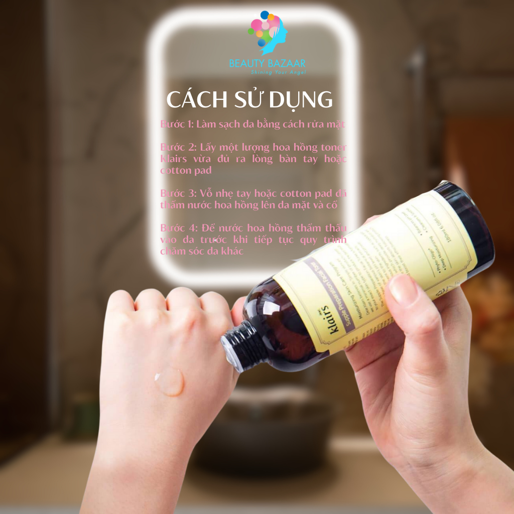 Nước hoa hồng dưỡng ẩm, không mùi Klairs Supple Preparation Unscented Toner 180ml