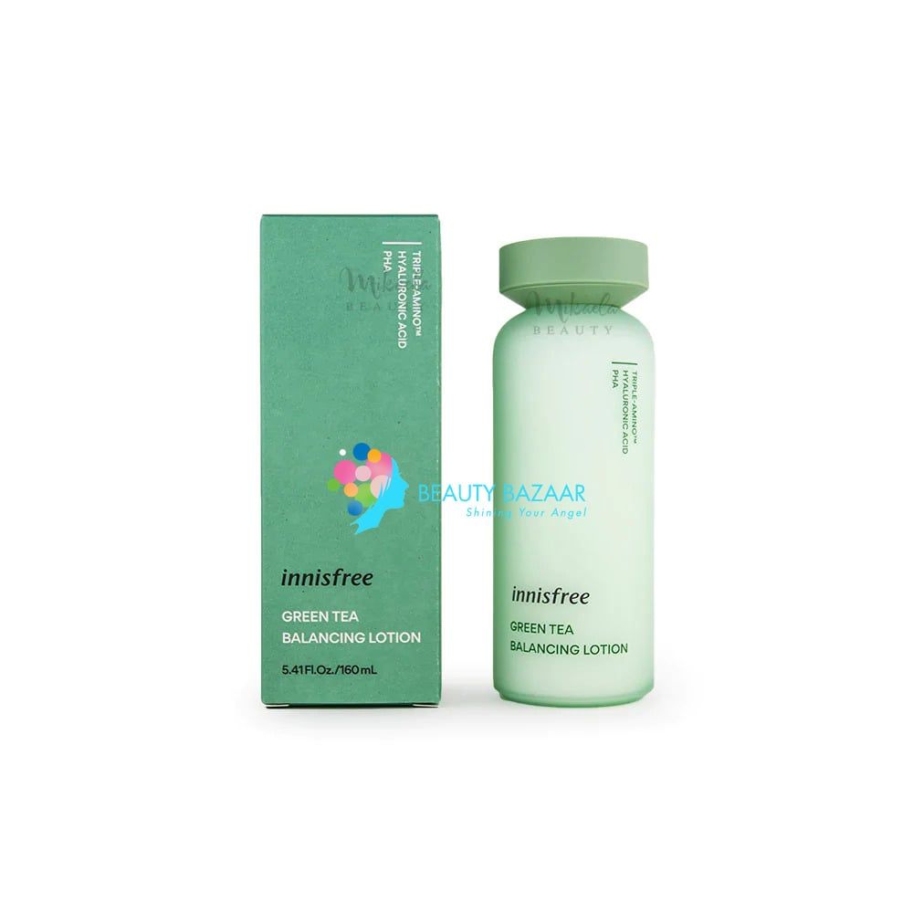 (Mẫu 2022) Nước Hoa Hồng Innisfree Green Tea Balancing Skin Triple Amino Hyaluronic Acid PHA 200ml