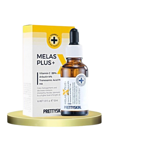 Serum dưỡng trắng da mặt, mờ thâm Vitamin C Pretty Skin Melas Plus+ Vitamin C 20% Arbutin 4% - Hàn Quốc 30ml