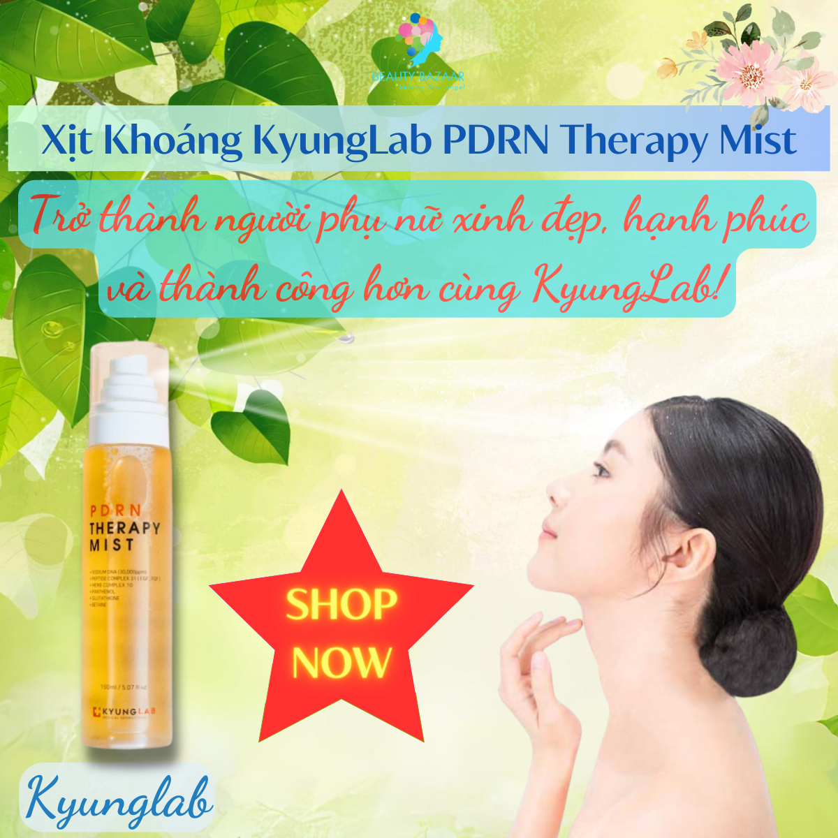 Xịt Khoáng Tế Bào Gốc Dưỡng ẩm Kyung Lab PDRN Therapy Mist 150ml