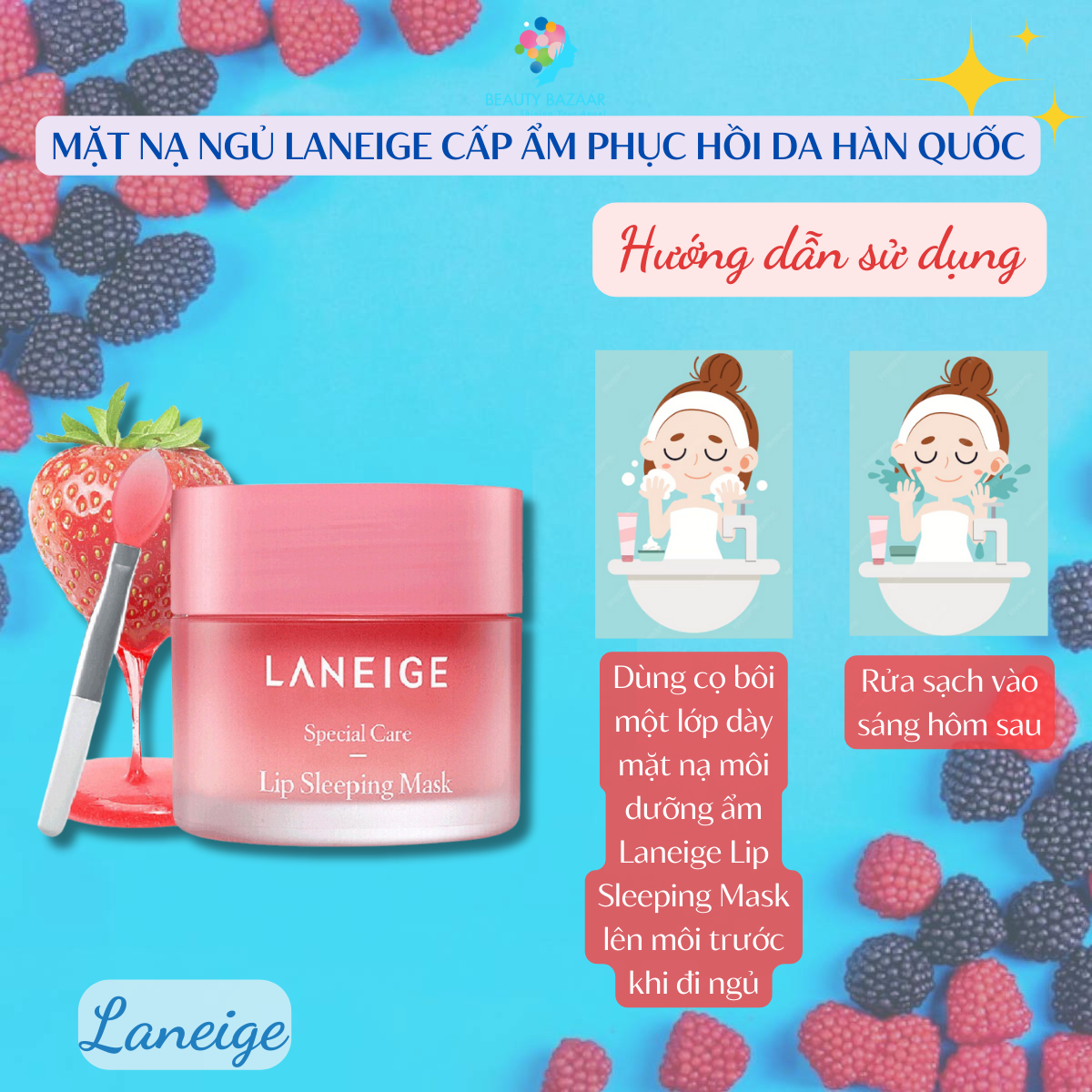 Mặt Nạ Ngủ Môi Mềm Mịn Laneige Lip Sleeping Mask Berry