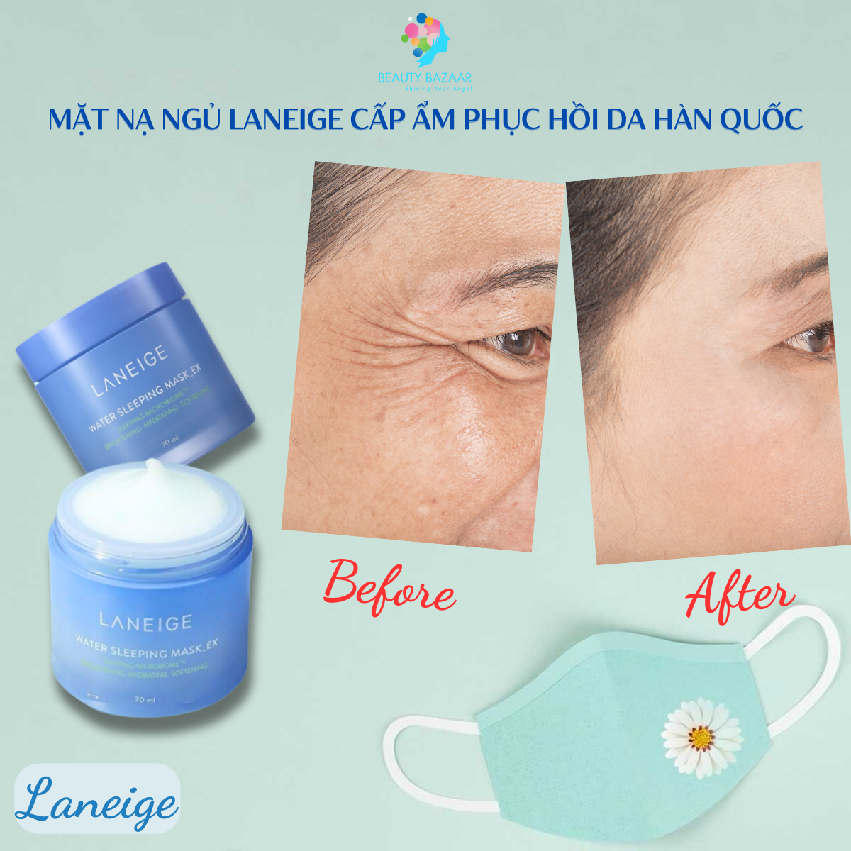 (Mini size) Mặt nạ ngủ cấp nước Laneige Water Sleeping Mask 15ml