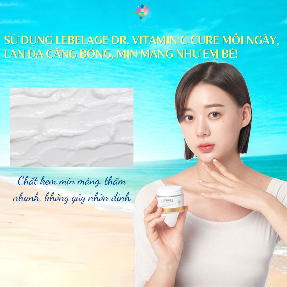 Kem Lebelage Dr. Vitamin C Cure Cream - Kem trắng da Vitamin C Bảo Vệ Phục Hồi Ngừa Mụn Trắng Da Tái Tạo Da Trẻ Hoá Da 70ml