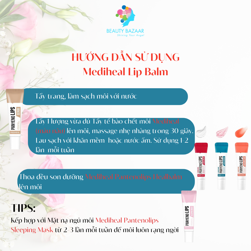 Son Dưỡng Giảm Thâm Môi Mediheal Labocare PantenoLips 10ml (5 loại)