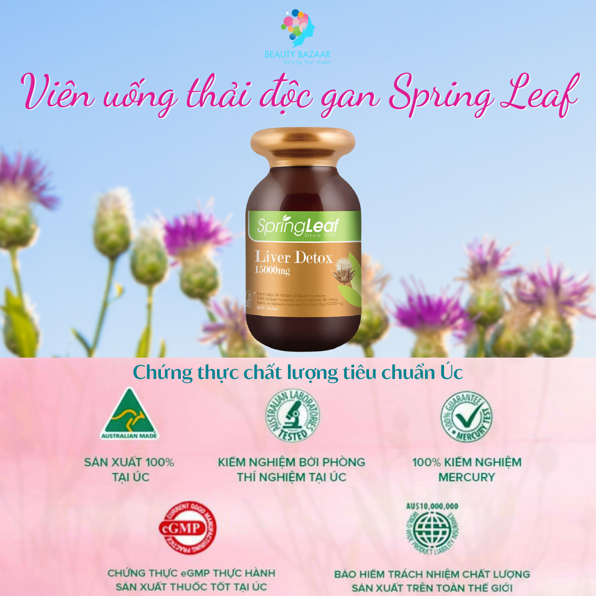 Viên uống thải độc gan Spring Leaf Liver Detox