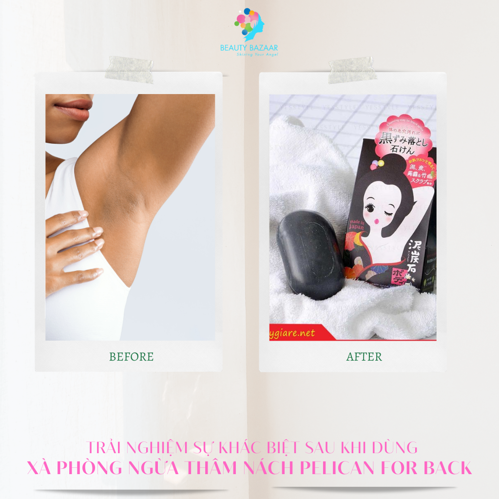 Xà phòng giảm thâm nách trắng sáng da vùng cánh Pelican For Back Cleansing Soap - Nhật Bản 80g