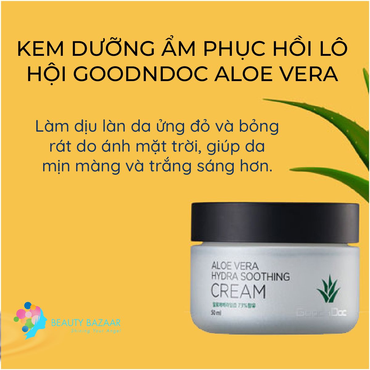 Kem Dưỡng Ẩm Lô Hội Goodndoc Aloe Vera Hydra Soothing Cream – Hàn Quốc 50ml