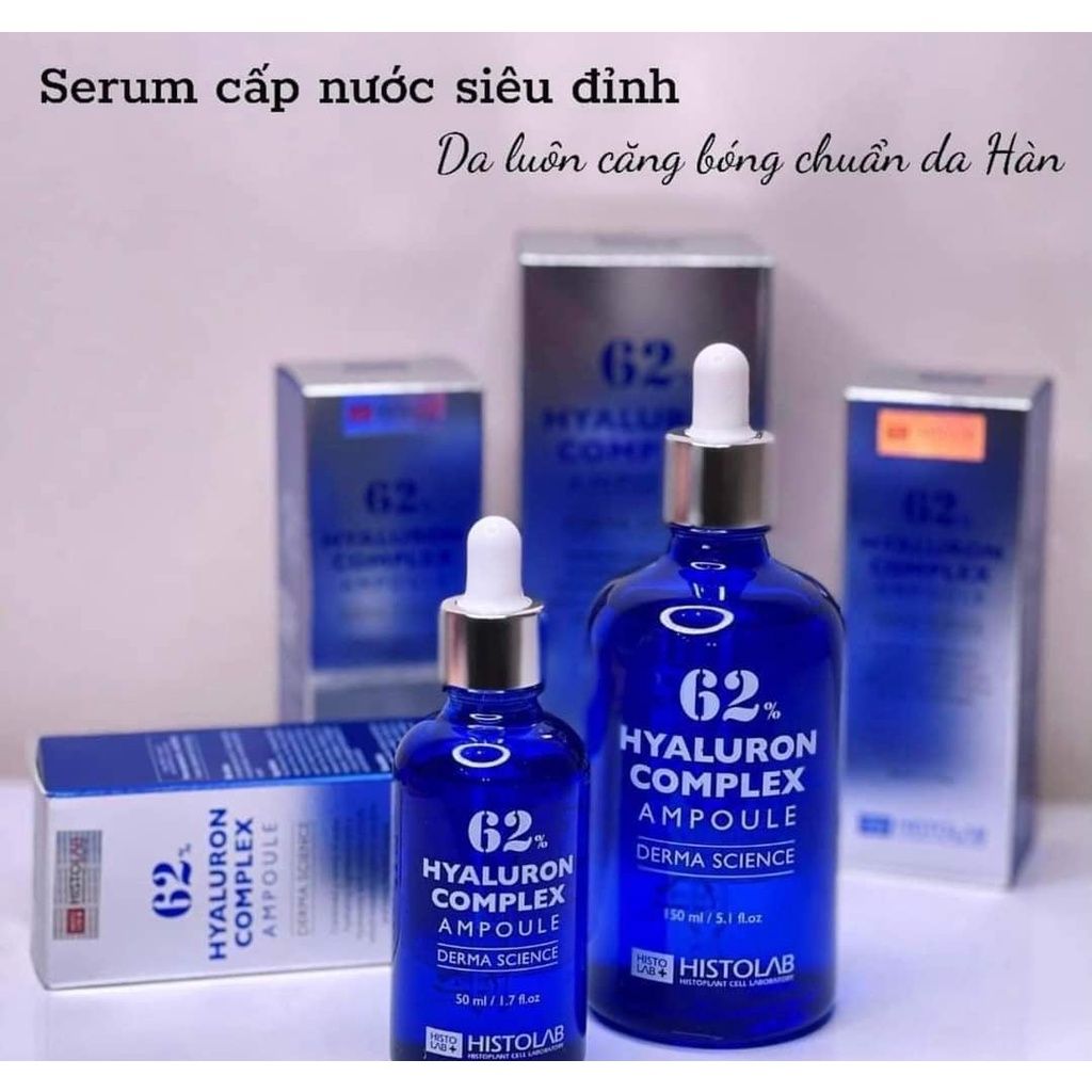 Tinh Chất Siêu Cấp ẩm Histolab 62% Hyaluron Complex Ampoule Derma Science 50ml