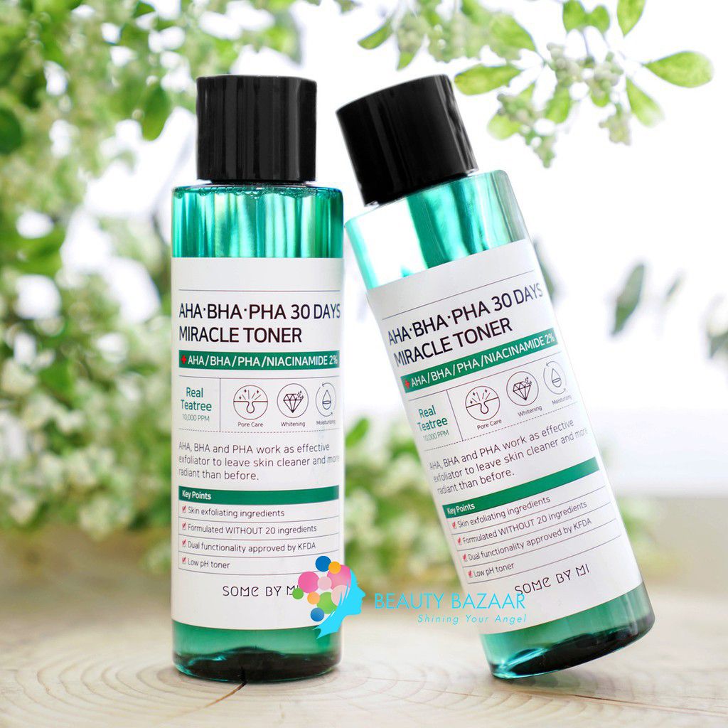 Nước Hoa Hồng giảm mụn làm sạch da tẩy tế bào chết Some By Mi AHA BHA PHA 30 Days Miracle Toner 150ml