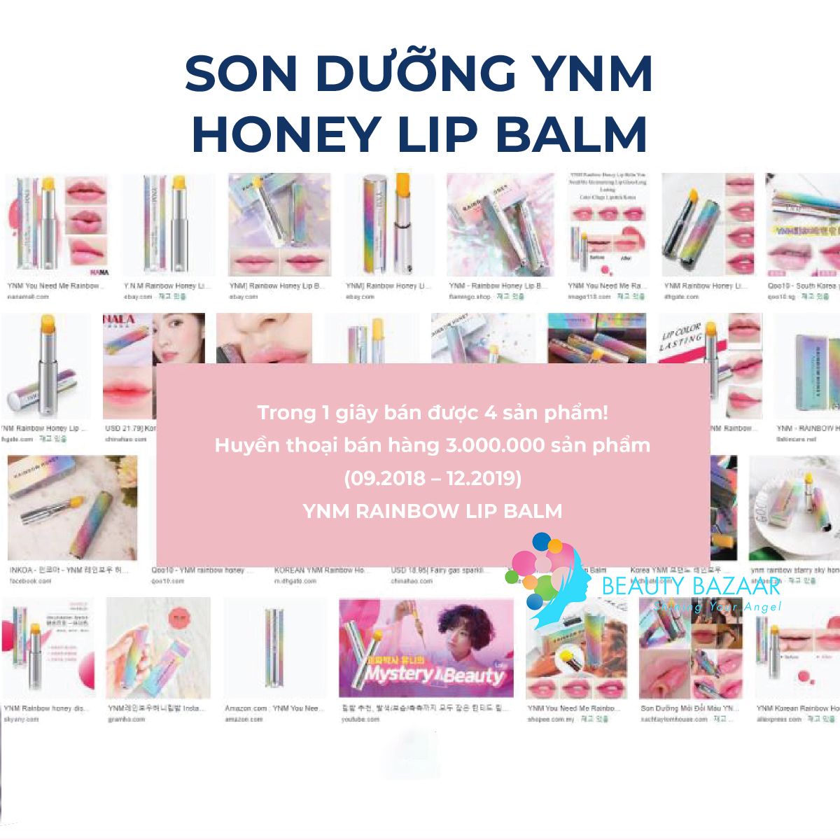 Son dưỡng môi YNM Candy Honey Lip Balm dưỡng hồng môi - Son dưỡng môi không màu và dưỡng có màu tự nhiên