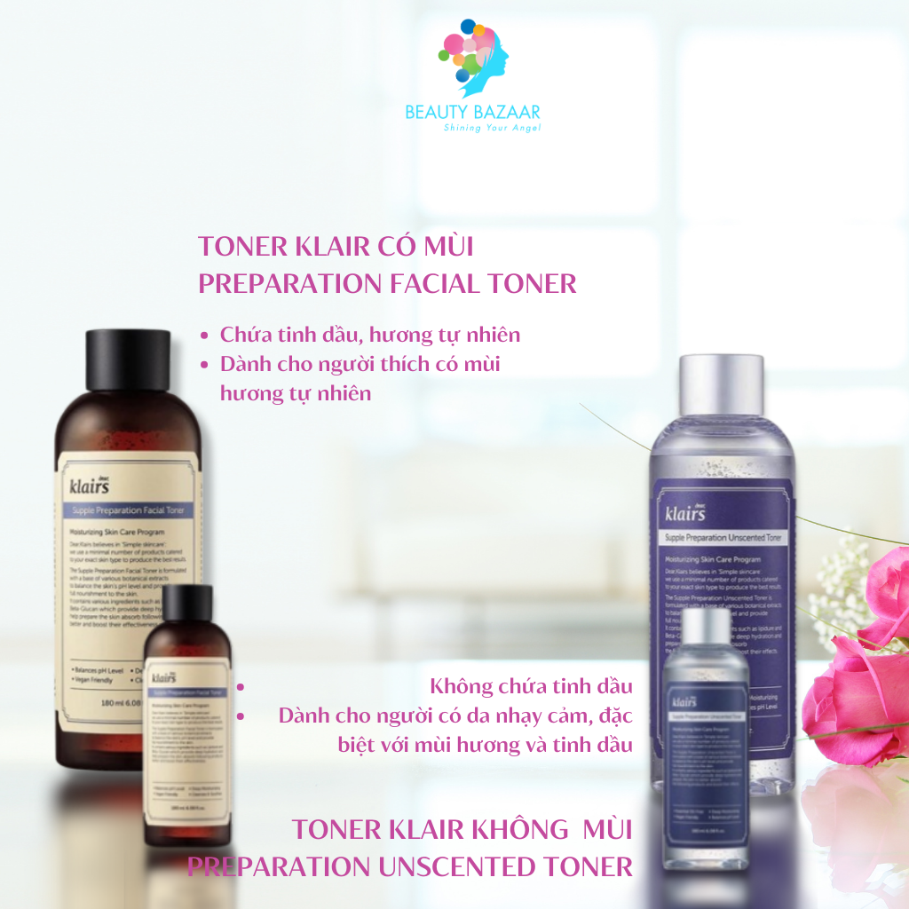 Nước hoa hồng cấp ẩm, làm sạch da Klairs Supple Preparation Facial Toner 180ml