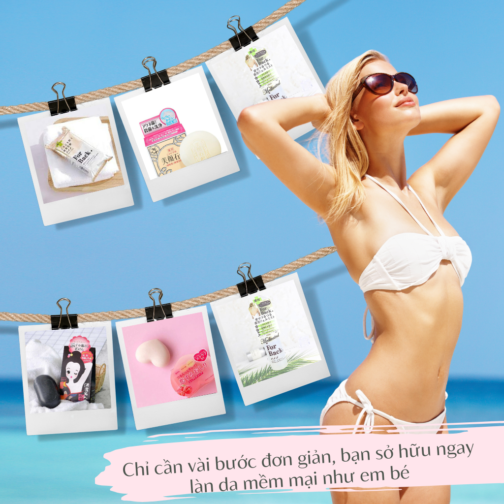 Xà phòng giảm thâm nách trắng sáng da vùng cánh Pelican For Back Cleansing Soap - Nhật Bản 80g