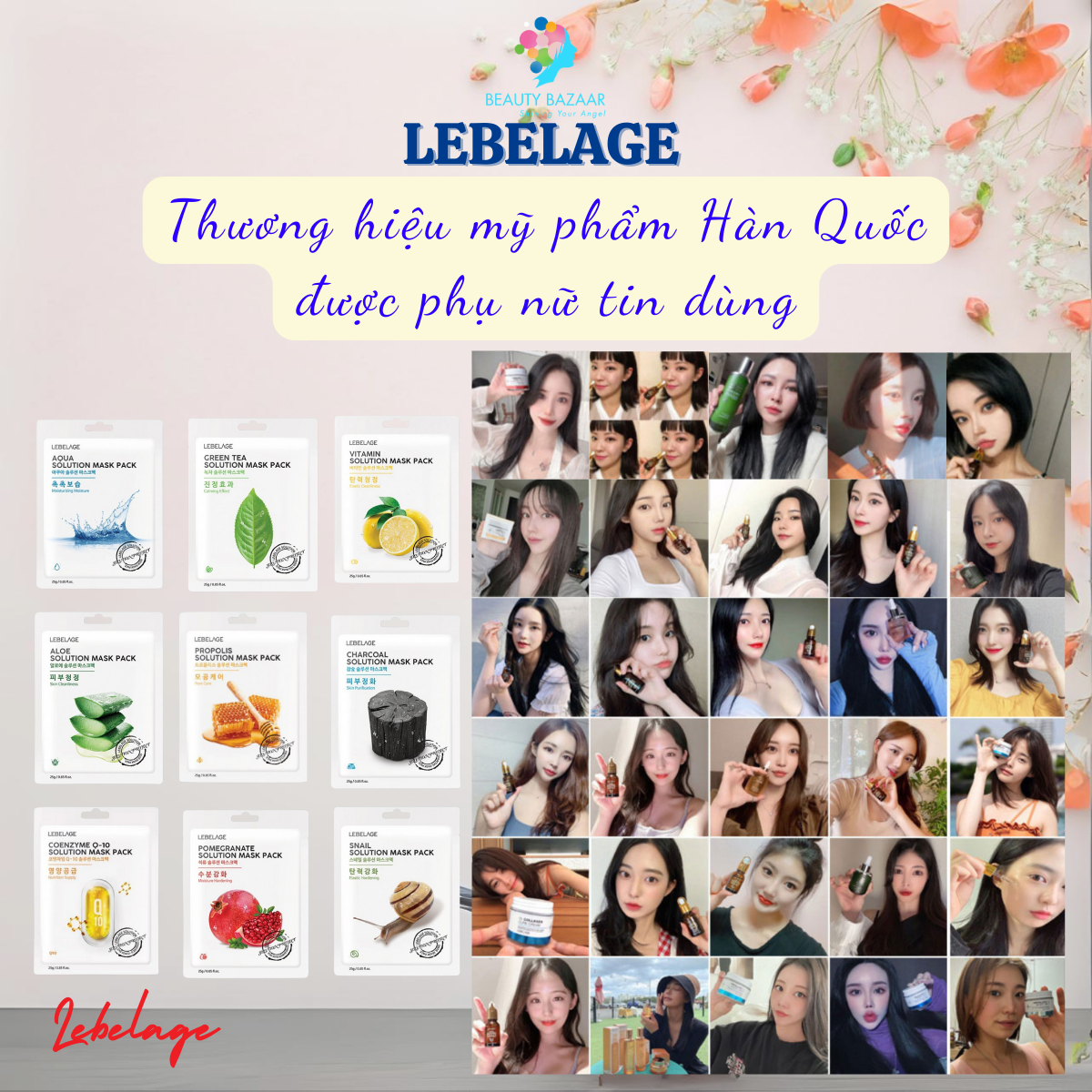 Mặt nạ Hàn Quốc trắng da cấp ẩm giảm mụn phục hồi da Lebelage Solution Mask Pack