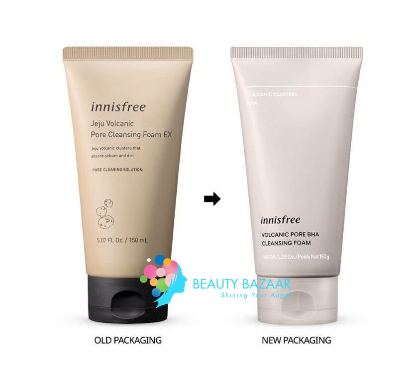 (Mẫu mới) Sữa Rửa Mặt Sạch Mụn Đầu Đen Innisfree Volcanic Pore BHA Cleansing Foam 150ml