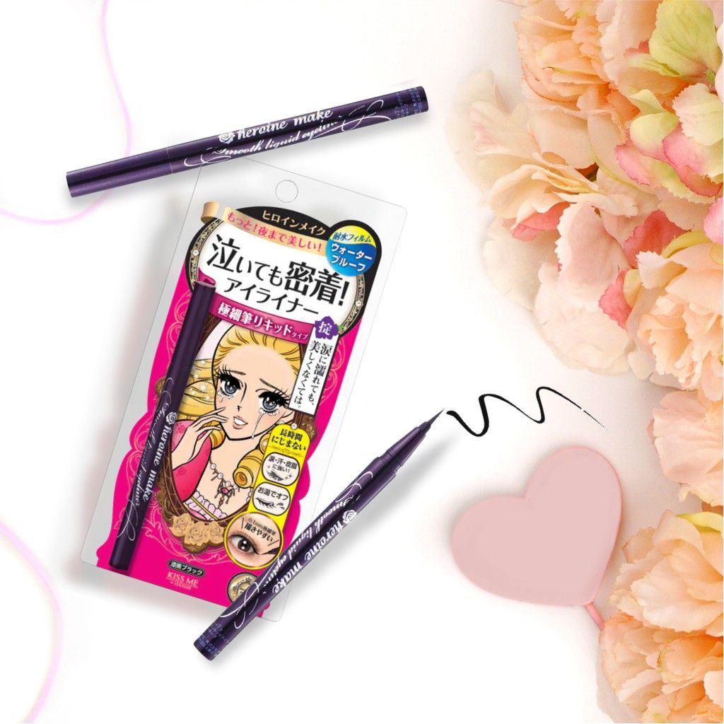 Bút Kẻ Mắt Nước Nét Mảnh, Lâu Trôi Kiss Me Heroine Make Smooth Liquid Eyeliner 0.4ml