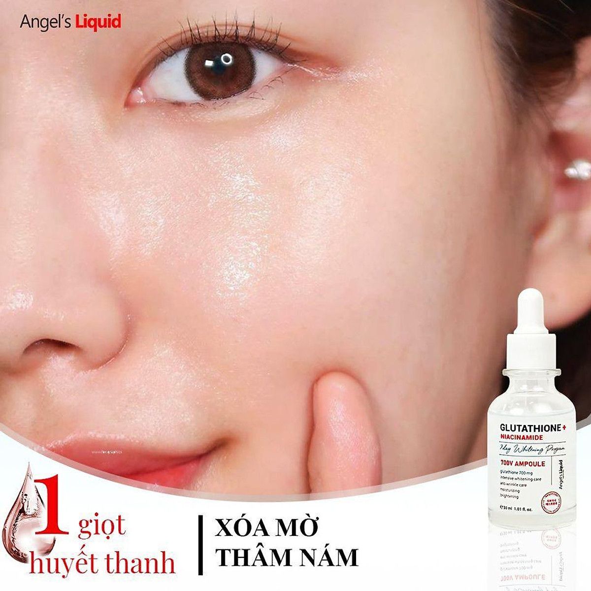 Tinh chất dưỡng trắng, trị nám Angel’s Liquid 7 Day Whitening Program Glutathione + Niacinamide 700V Ampoule 30ml