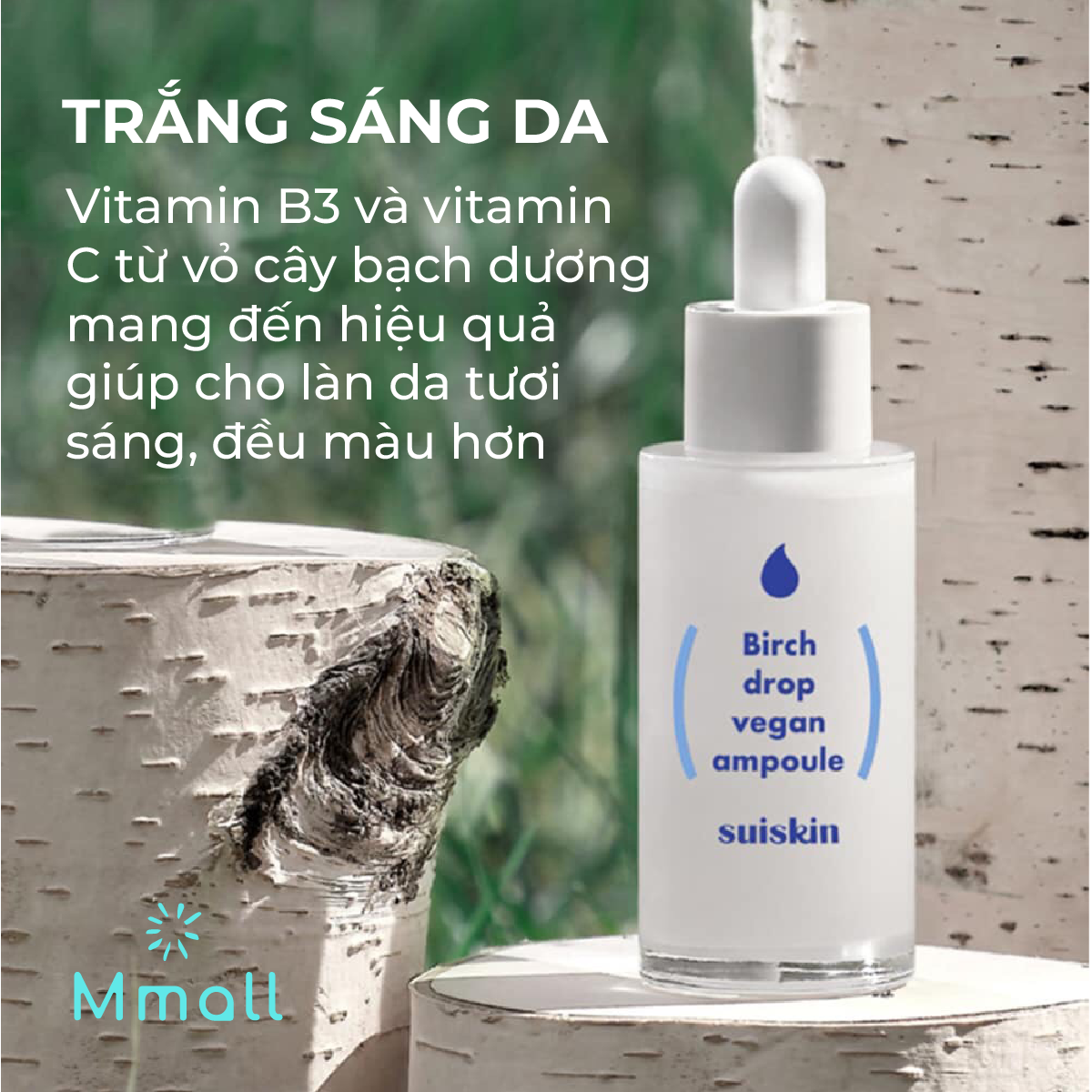 Tinh Chất Bạch Dương Giảm Mụn, Phục Hồi Da Suiskin Birch Drop Vegan Ampoule