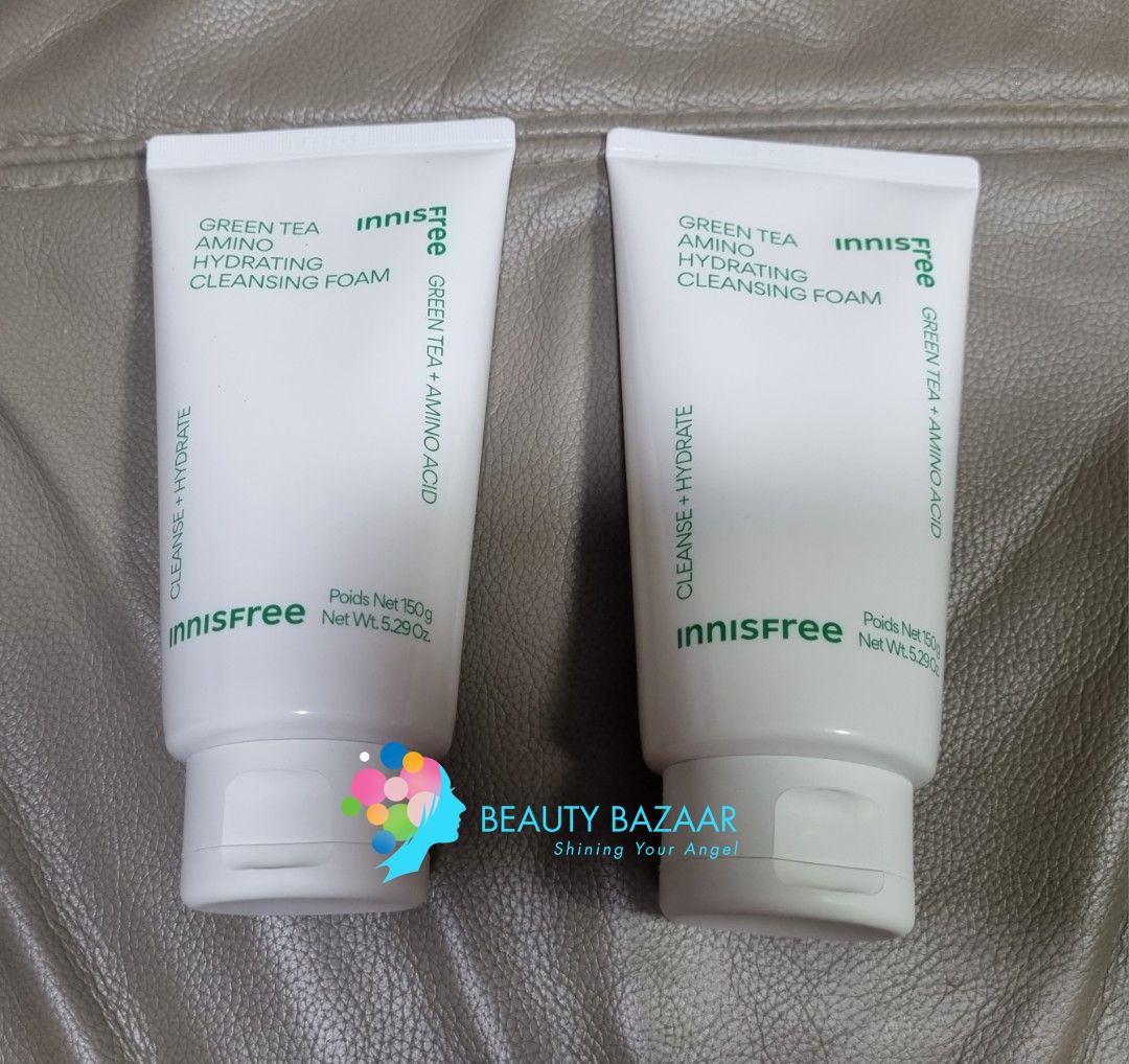 (Mẫu 2023) Sữa Rửa Mặt Trà Xanh Dưỡng ẩm Innisfree Green Tea Amino Hydrating Cleansing Foam 150g