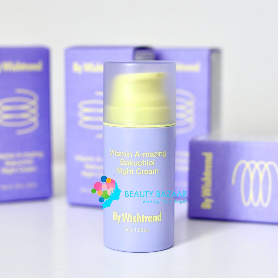 Kem Dưỡng Da Ban Đêm Phục Hồi Da By Wishtrend Vitamin A - Mazing Bakuchiol Night Cream 30g