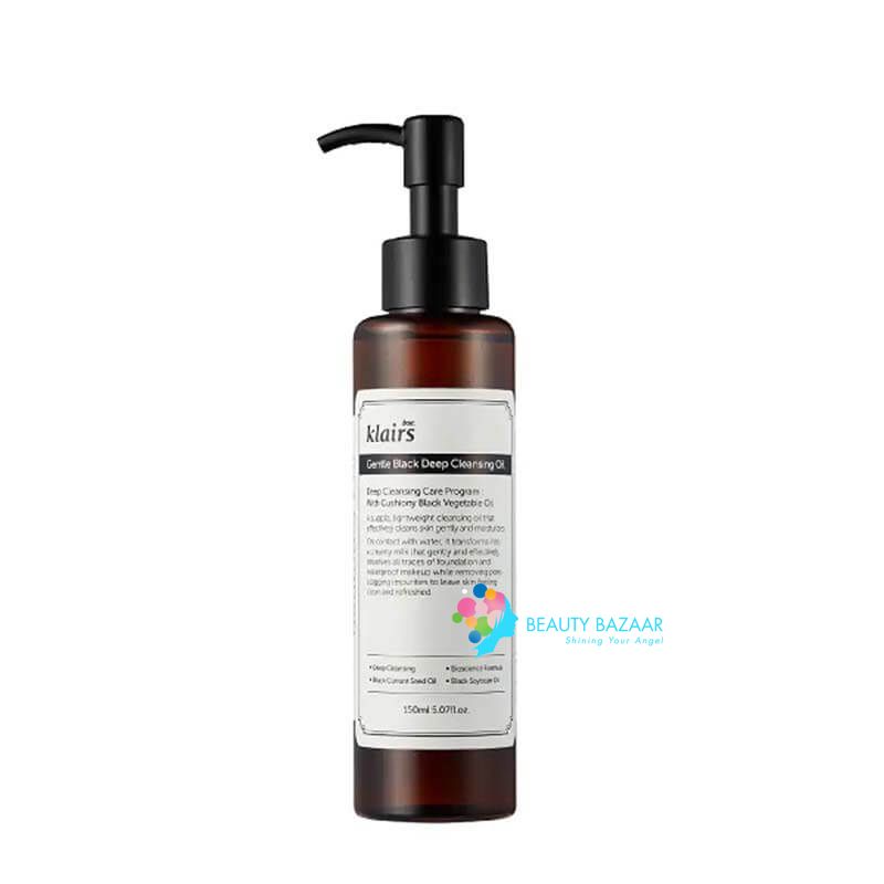 Dầu tẩy trang sạch sâu, kiểm soát bã nhờn Klairs Gentle Black Deep Cleansing Oil 150ml