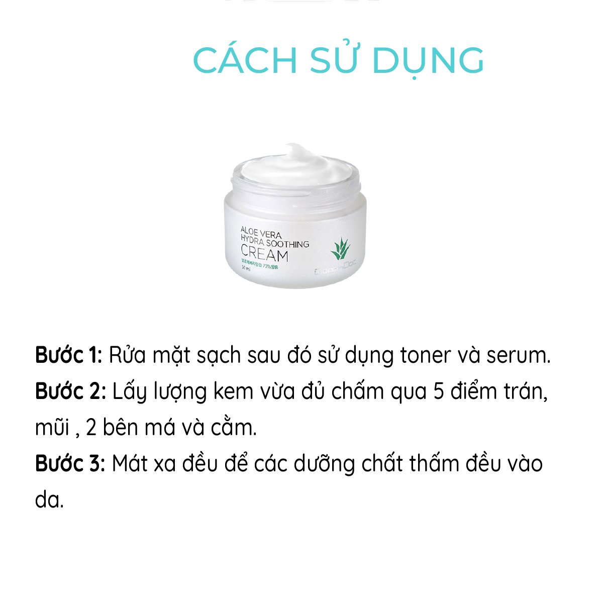 Kem Dưỡng Ẩm Lô Hội Goodndoc Aloe Vera Hydra Soothing Cream – Hàn Quốc 50ml