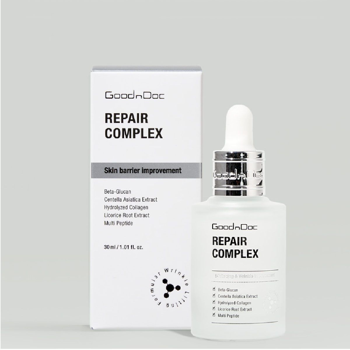 Tinh Chất Phục Hồi Cấp Ẩm Rau Má Collagen Peptide GoodnDoc Repair Complex Serum