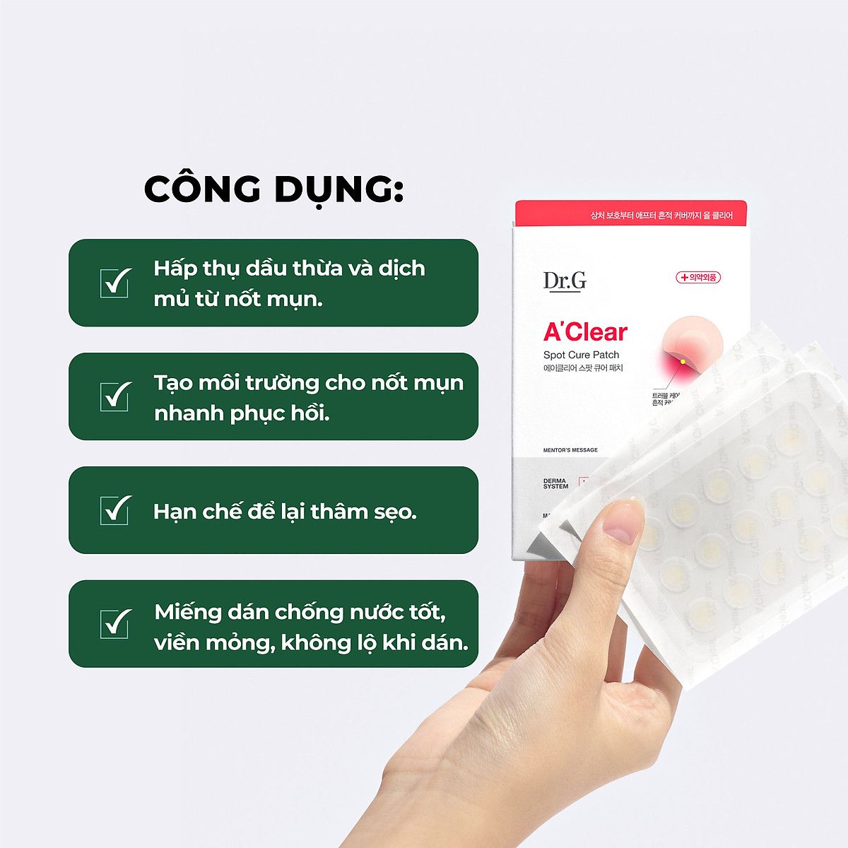 Miếng Dán Mụn Dr.G A'Clear Spot Cure Patch (39 miếng)